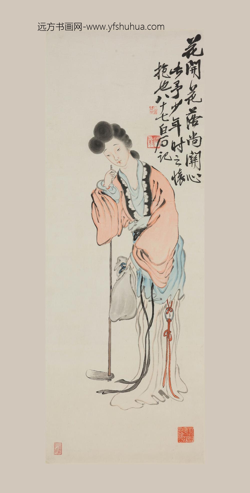 齐白石_黛玉葬花图轴