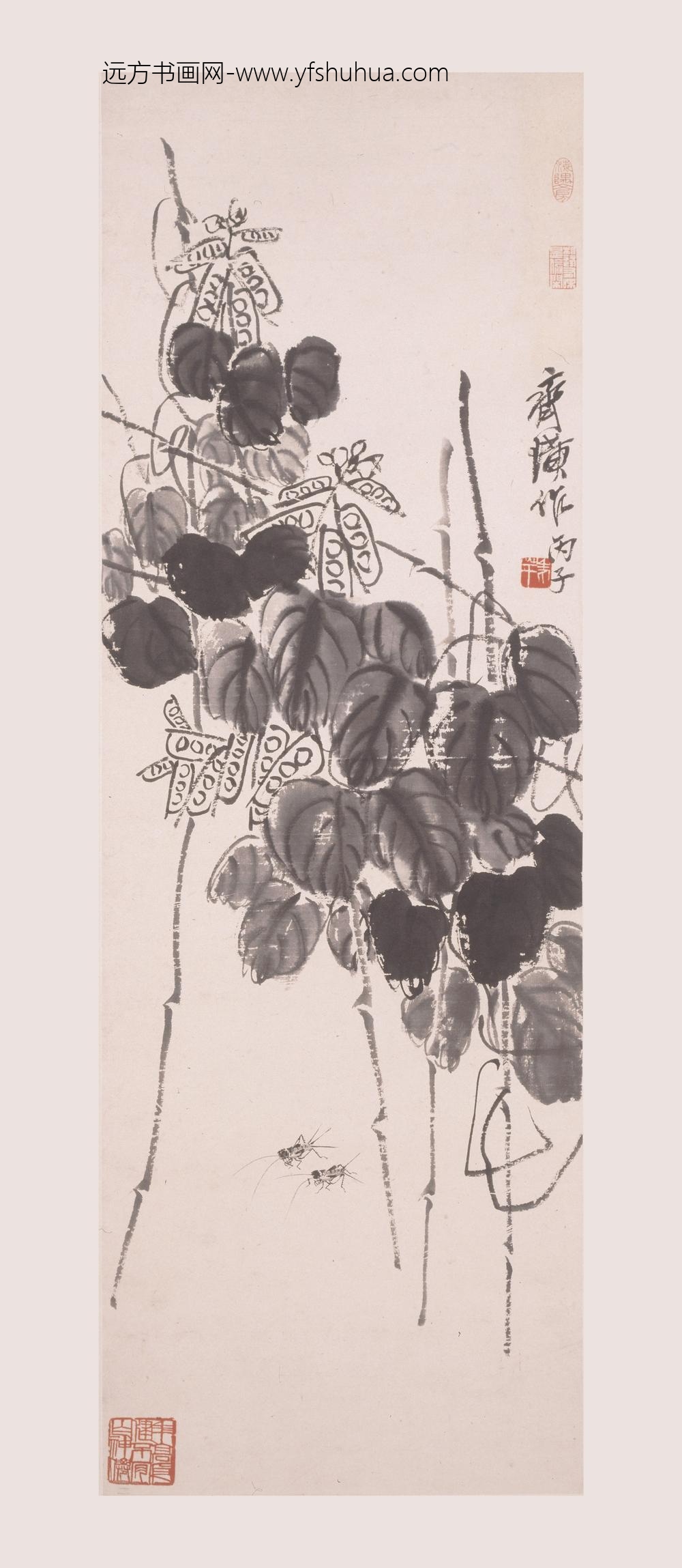 齐白石（齐璜）_豆架鸣蛩图轴