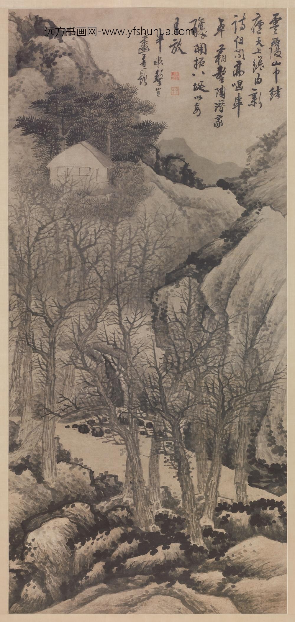 龚贤_山中结庐图轴