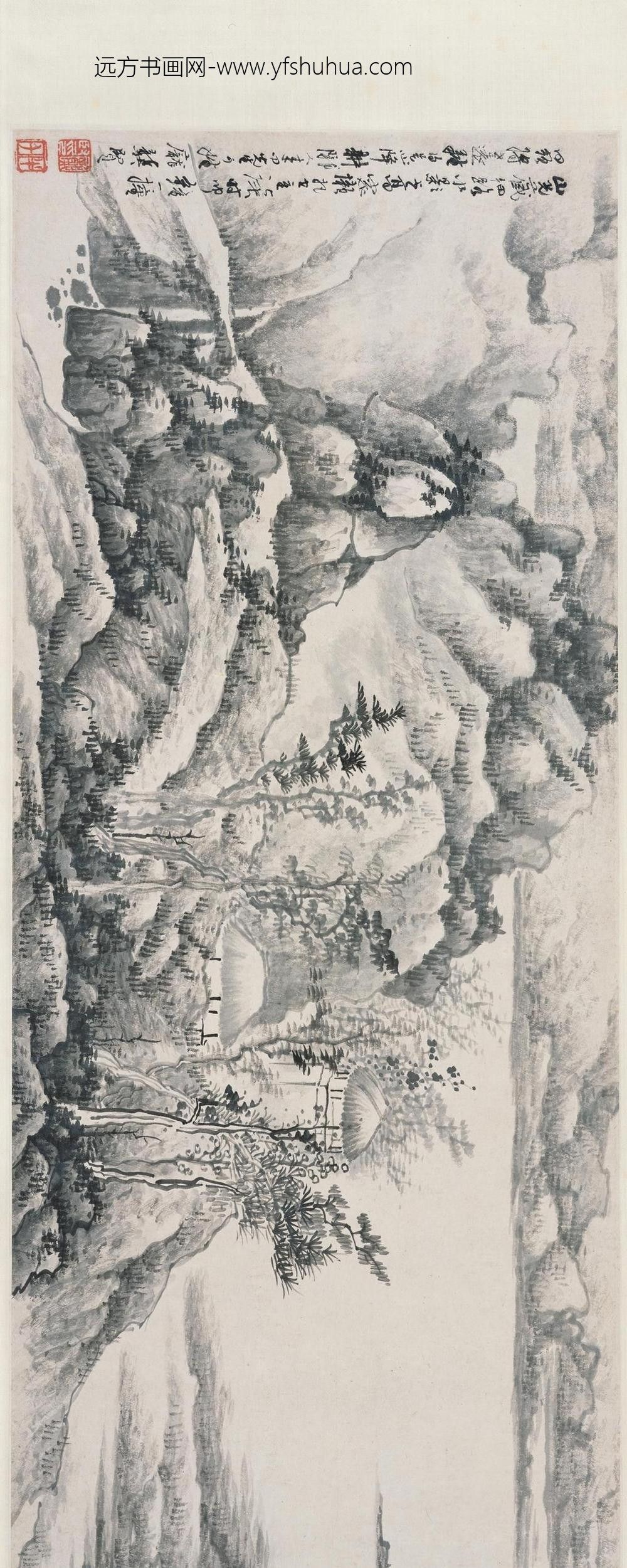 龚贤_山光水影图卷_