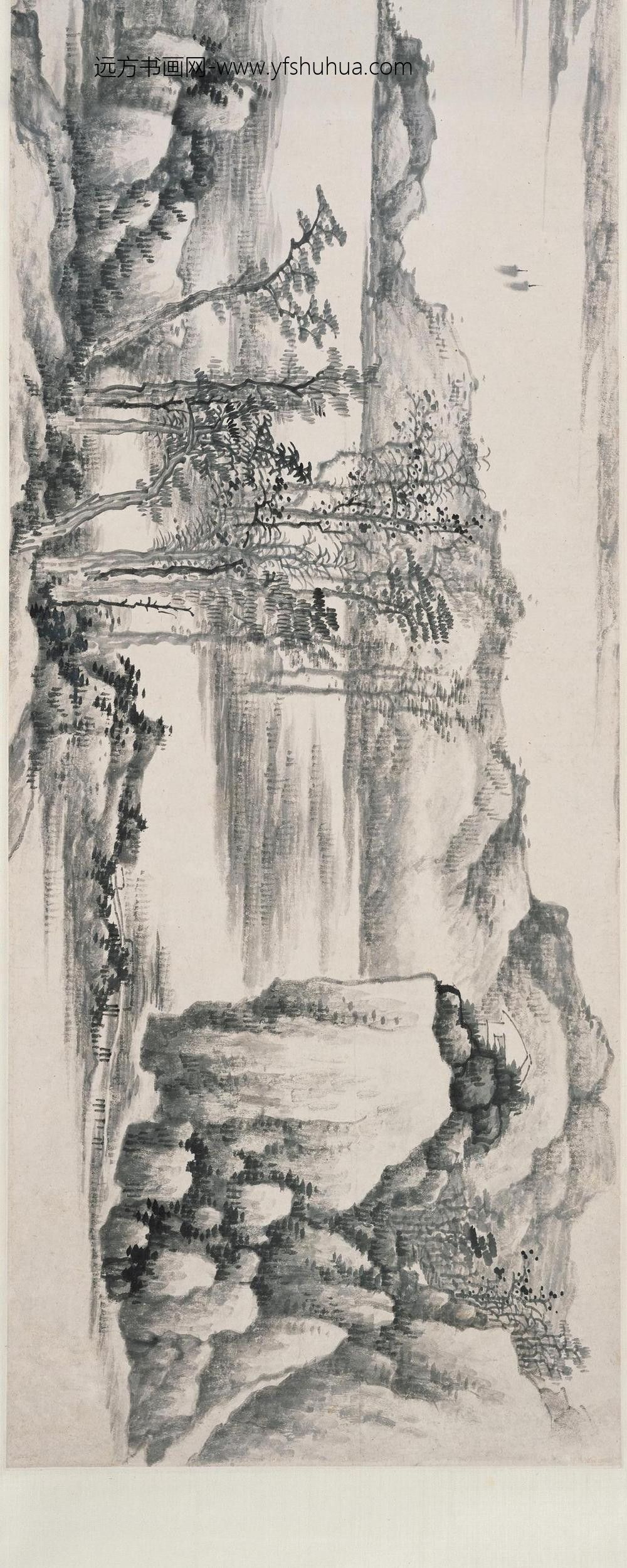 龚贤_山光水影图卷_