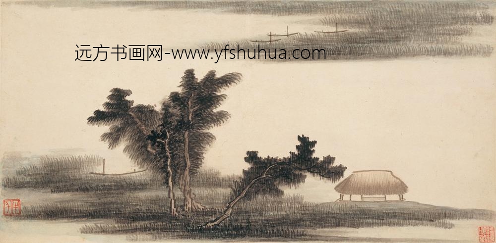 龚贤_山水八段图卷_