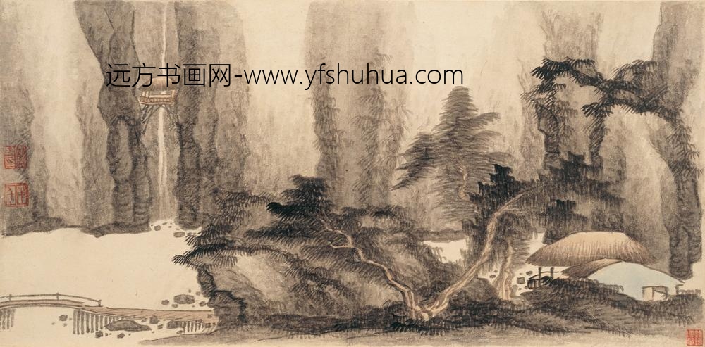 龚贤_山水八段图卷_