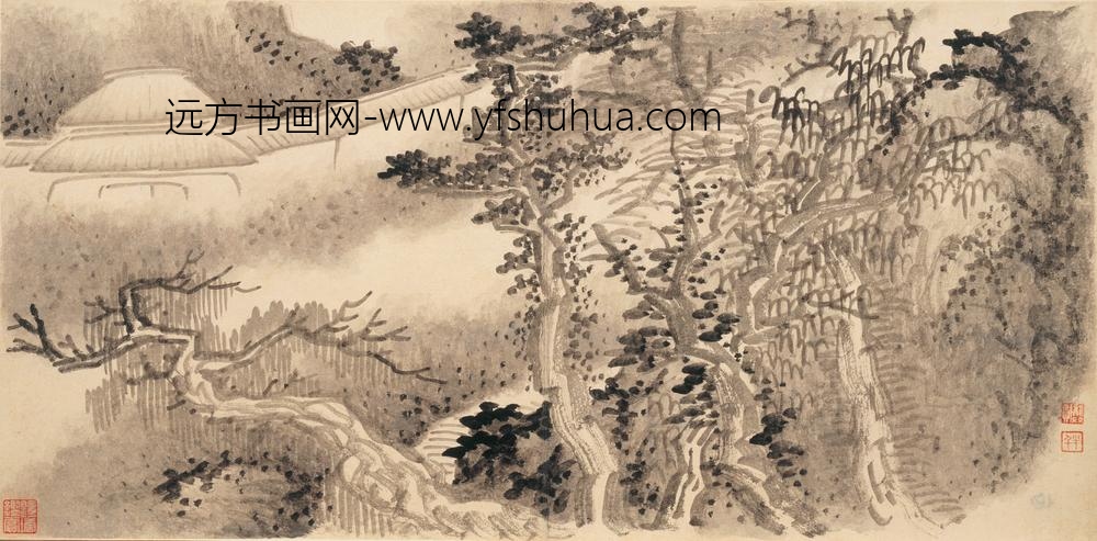 龚贤_山水八段图卷_