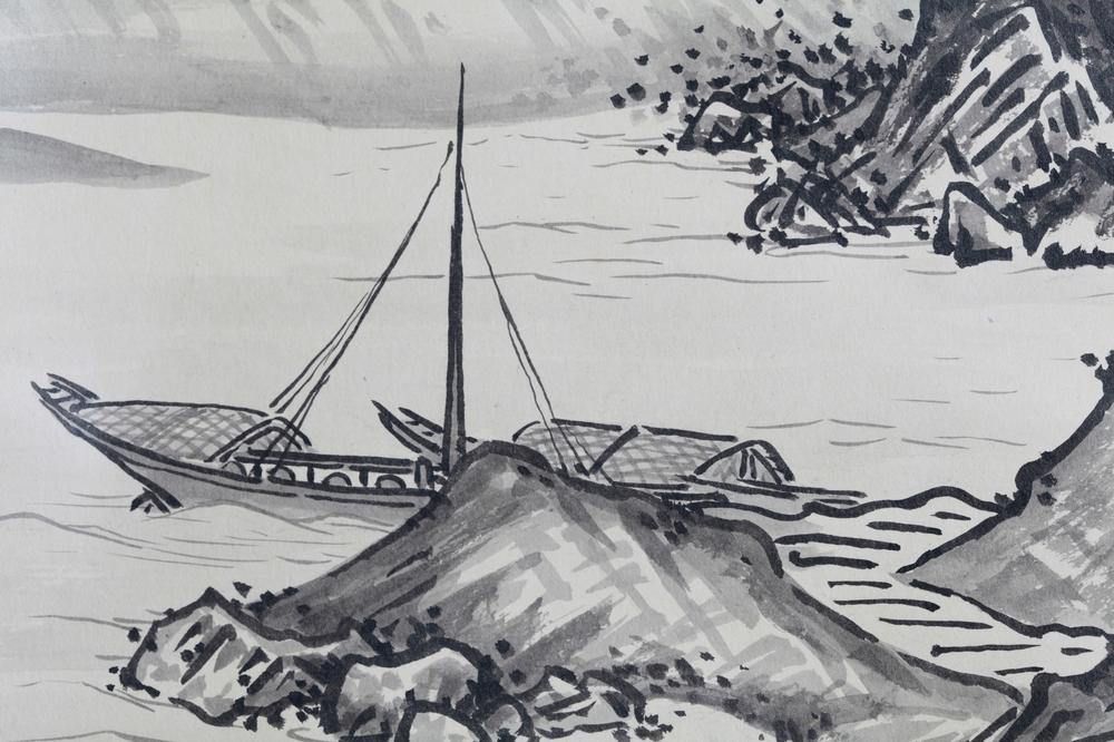 _山冈拳春仿古山水__