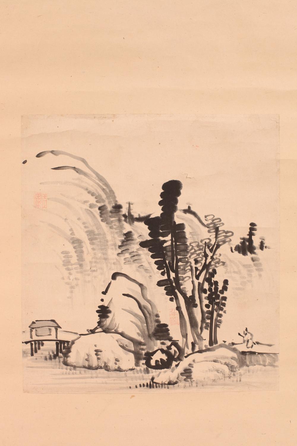 _梅厓青圃合作梅厓书画三叶合装__