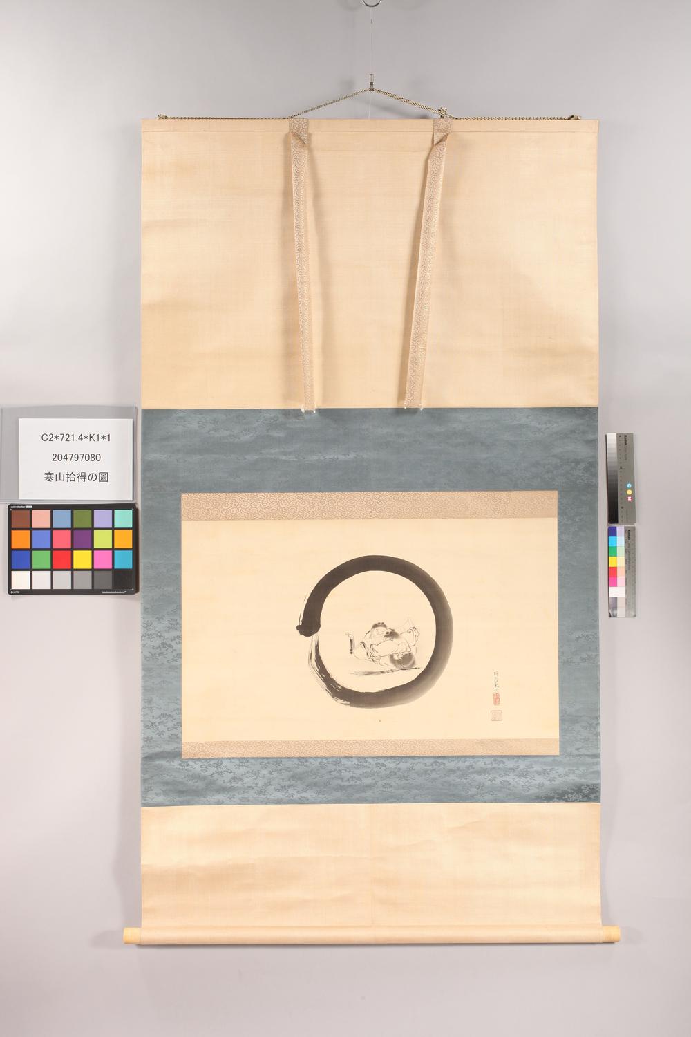 _寒山拾得的图__