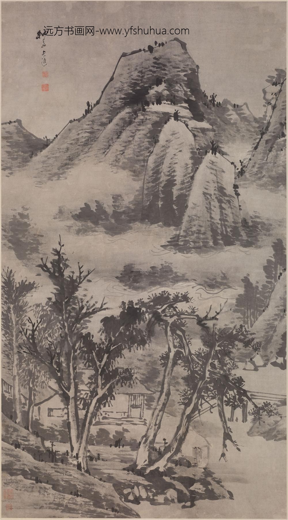 万上遴_山水图轴