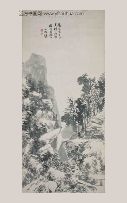 任伯年（任颐） 墨笔山水轴.jpg
