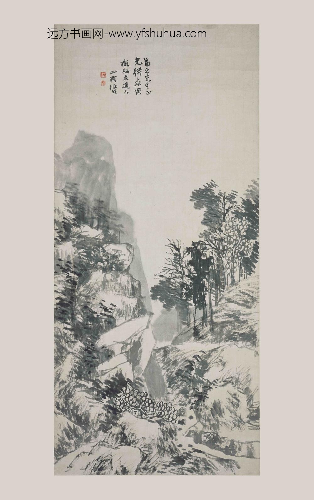 任伯年（任颐）_墨笔山水轴