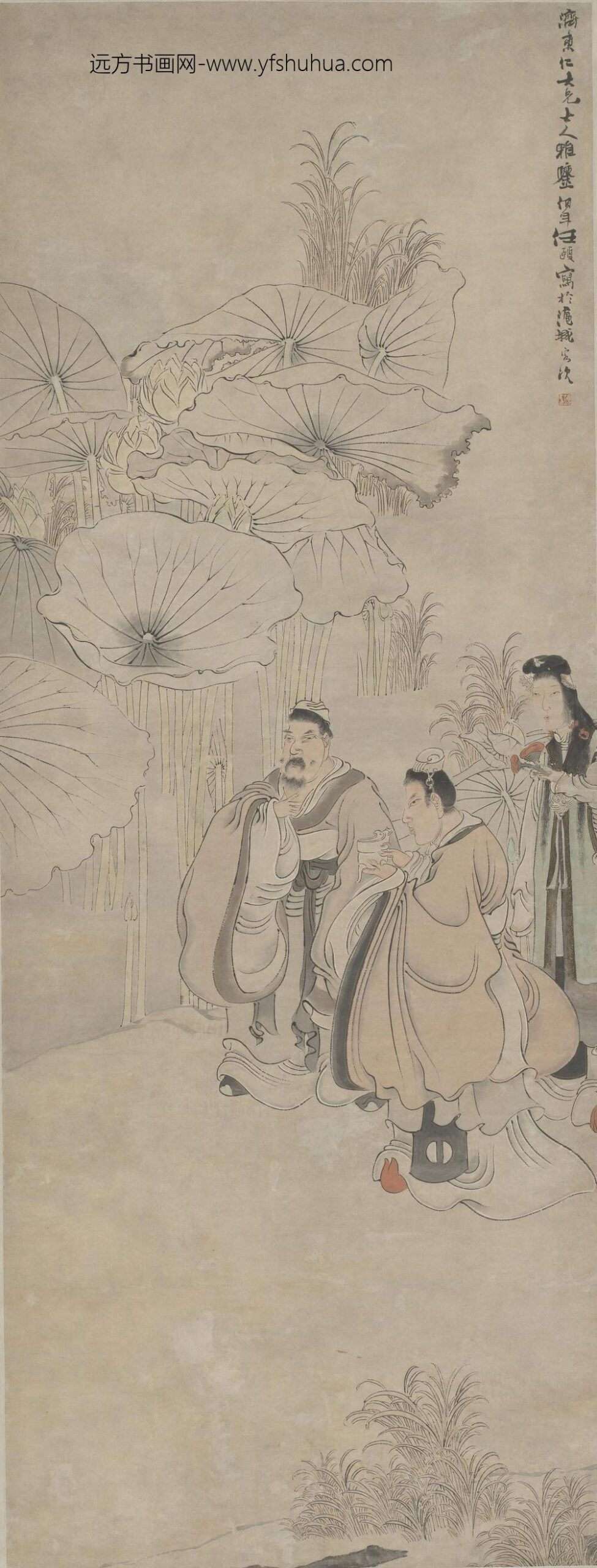 任伯年（任颐）_爱莲图轴