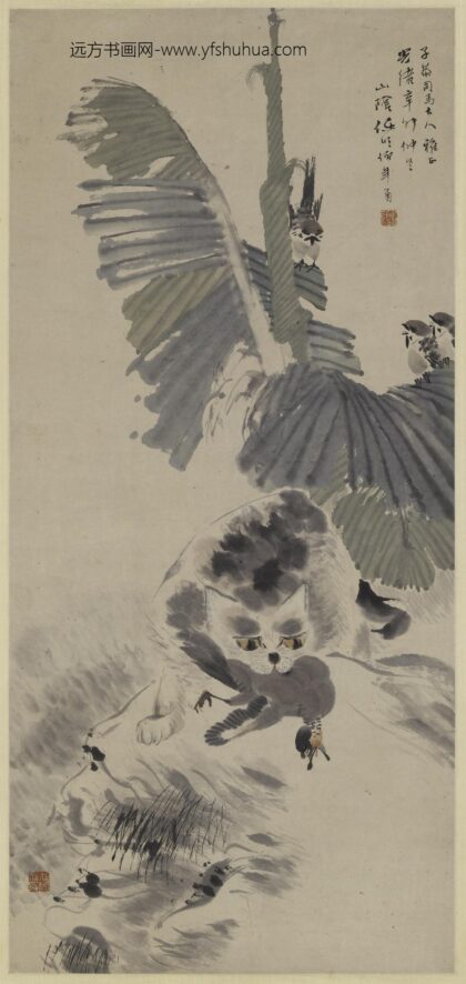 任伯年（任颐） 猫雀图轴 1.jpg