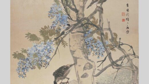 任伯年（任颐） 紫藤双鸠图轴.jpg