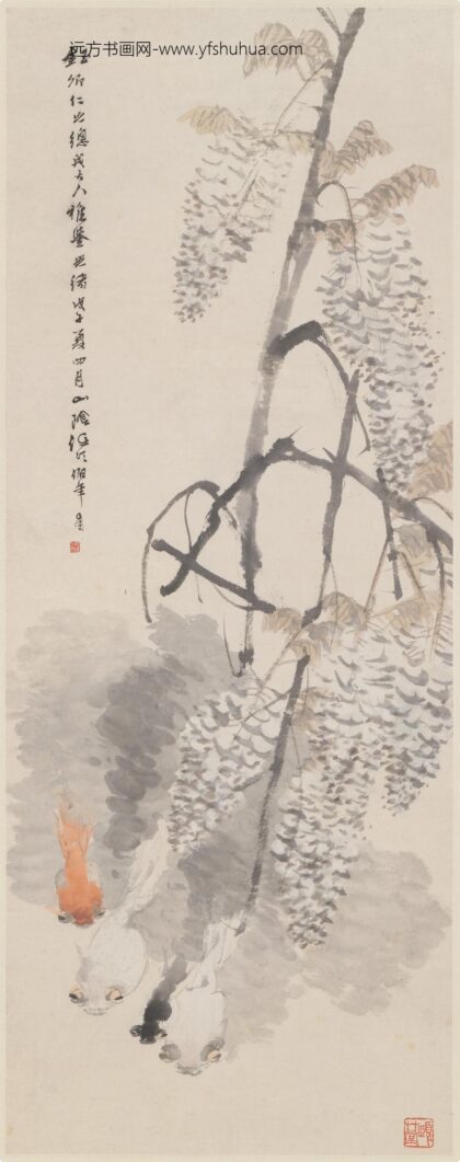 任伯年（任颐） 紫藤金鱼图轴.jpg