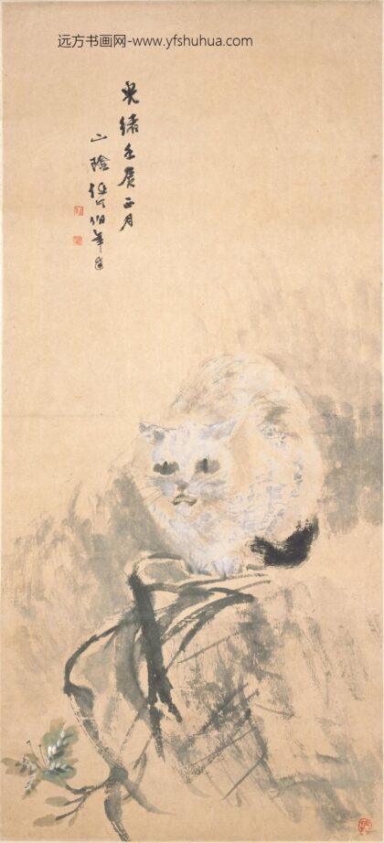 任伯年（任颐） 萱草狸奴图轴.jpg