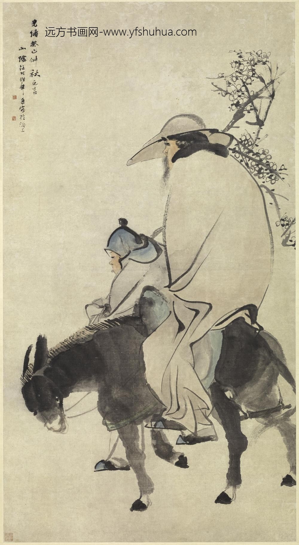 任伯年（任颐）_踏雪寻梅图轴