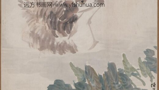 任伯年（任颐） 野塘鹅乐图轴.jpg