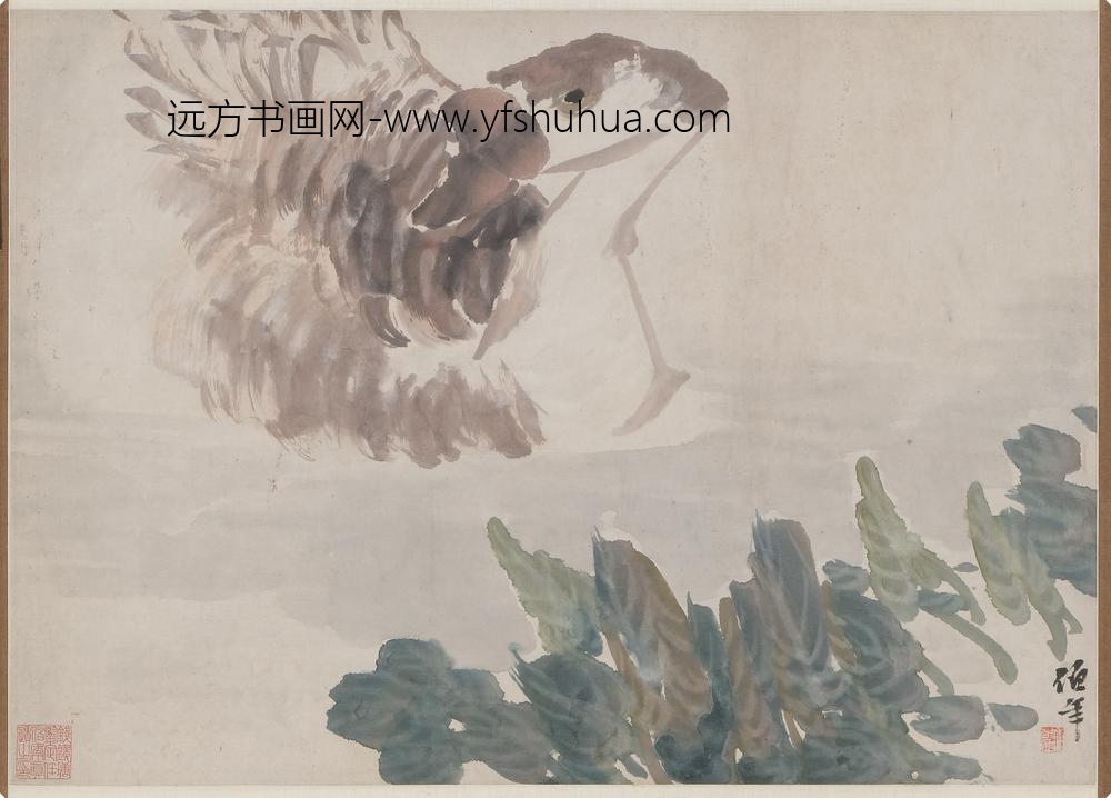 任伯年（任颐）_野塘鹅乐图轴