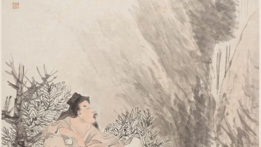 任伯年（任颐） 陶渊明倚石观瀑图轴.jpg