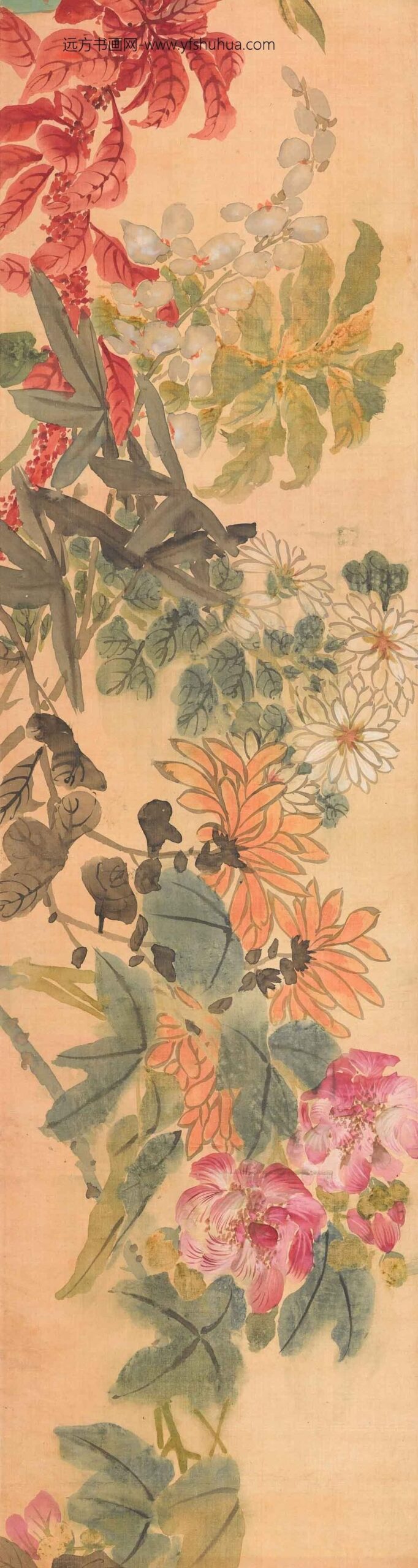 任熊_花卉图卷_