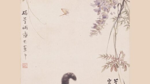 任瑞萱 曹克家合作猫蝶图轴.jpg