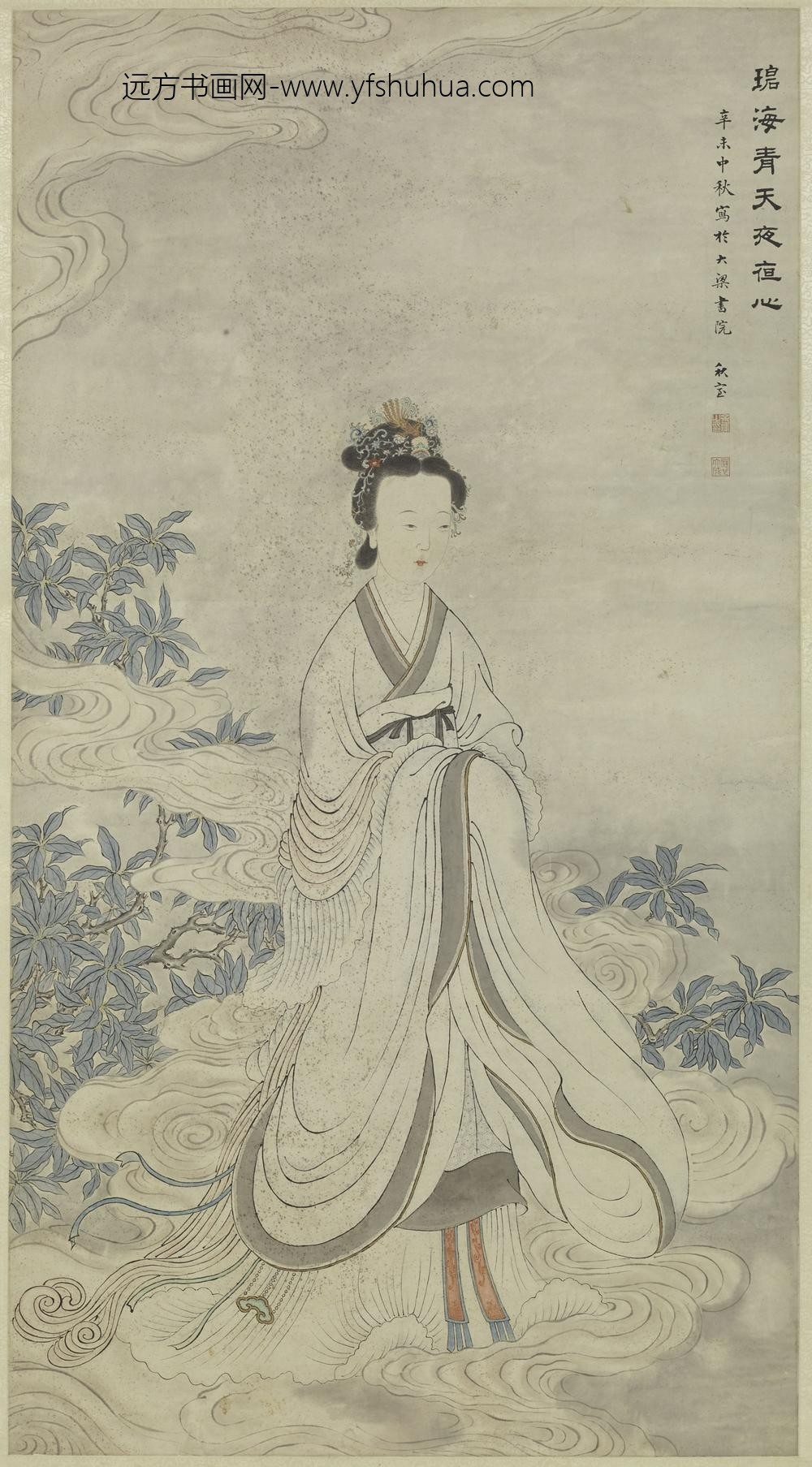 余集_设色媳娥轴