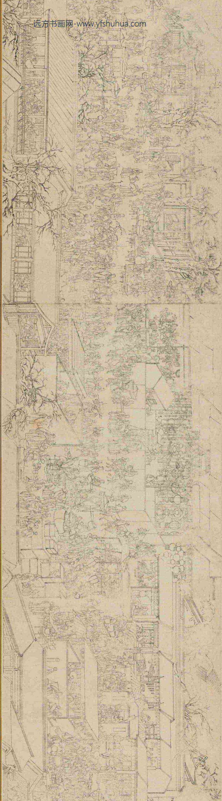 佚名_元宵灯市图粉本卷_