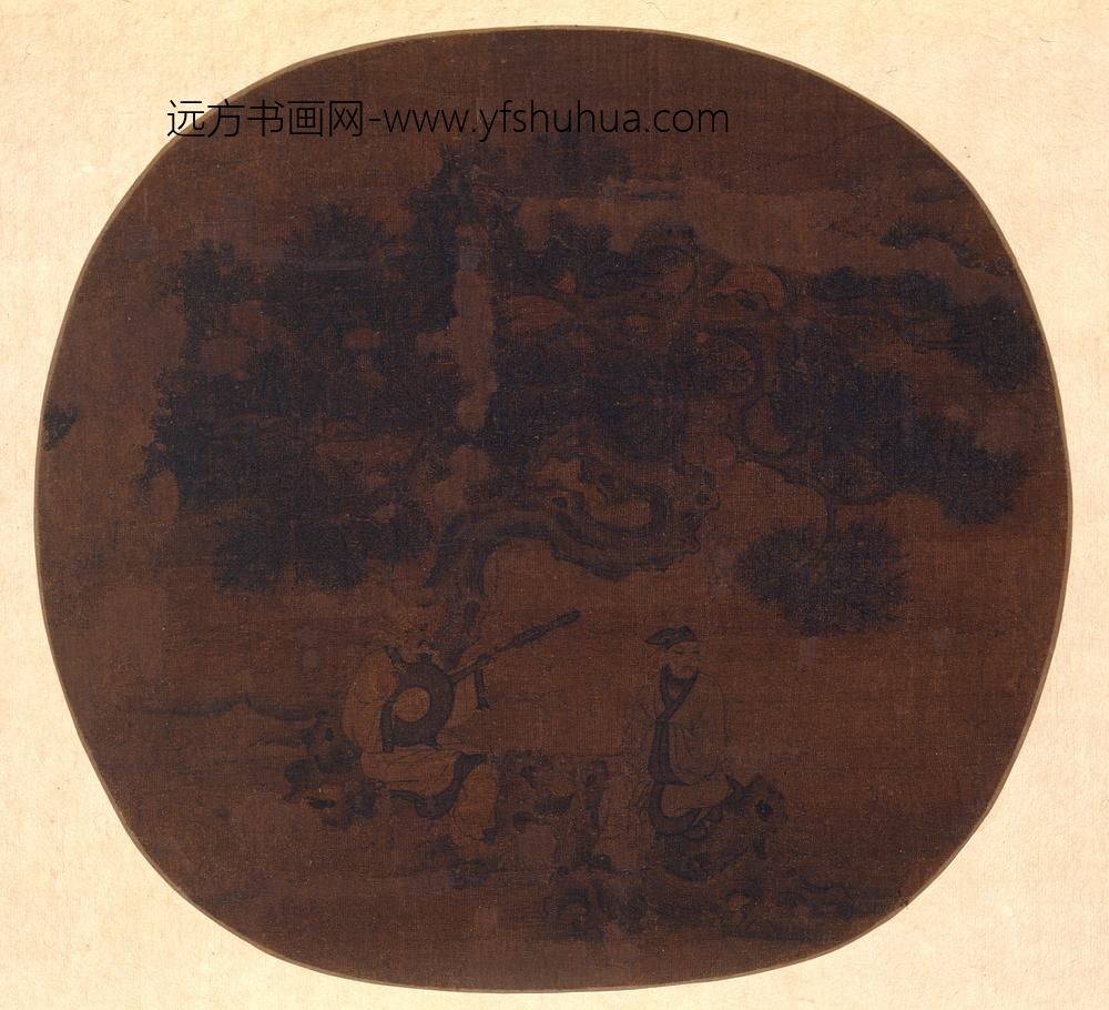 佚名_听阮图纨扇页