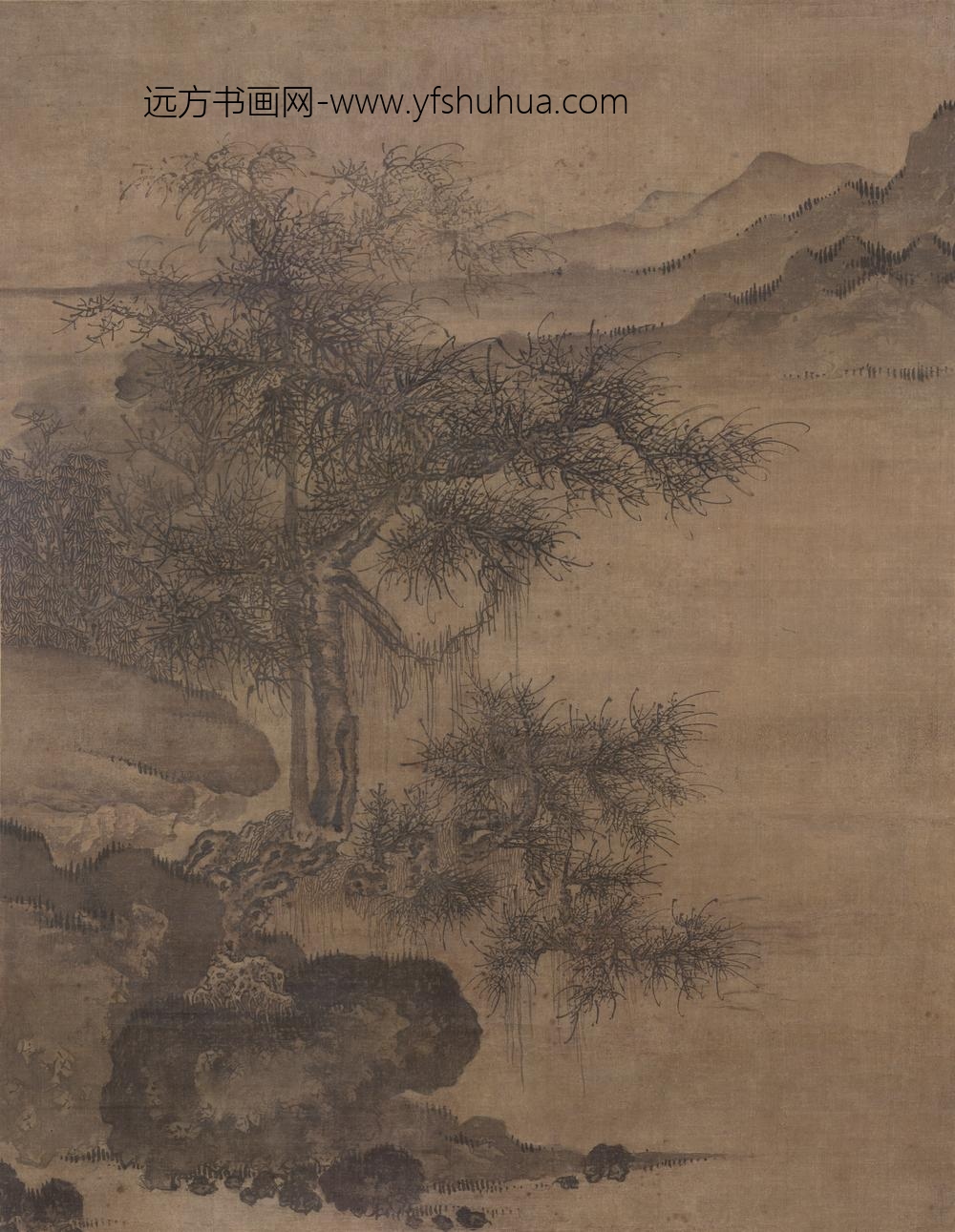 佚名_寒林平远图轴