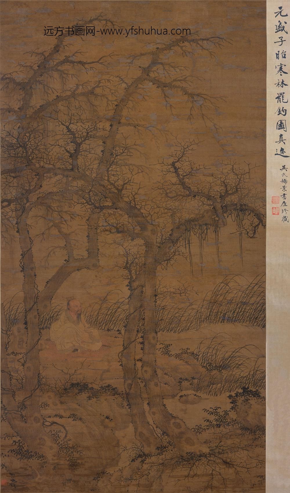 佚名_寒林罢钓图轴