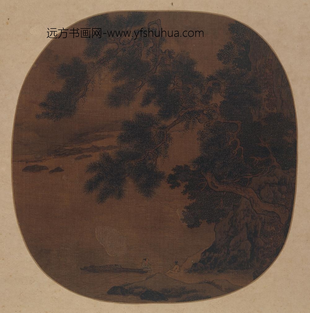 佚名_松溪濯足图纨扇页