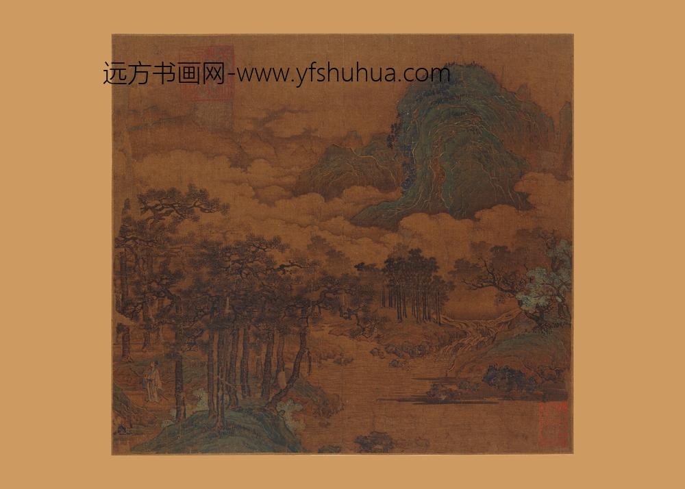 佚名_松荫曳杖图页