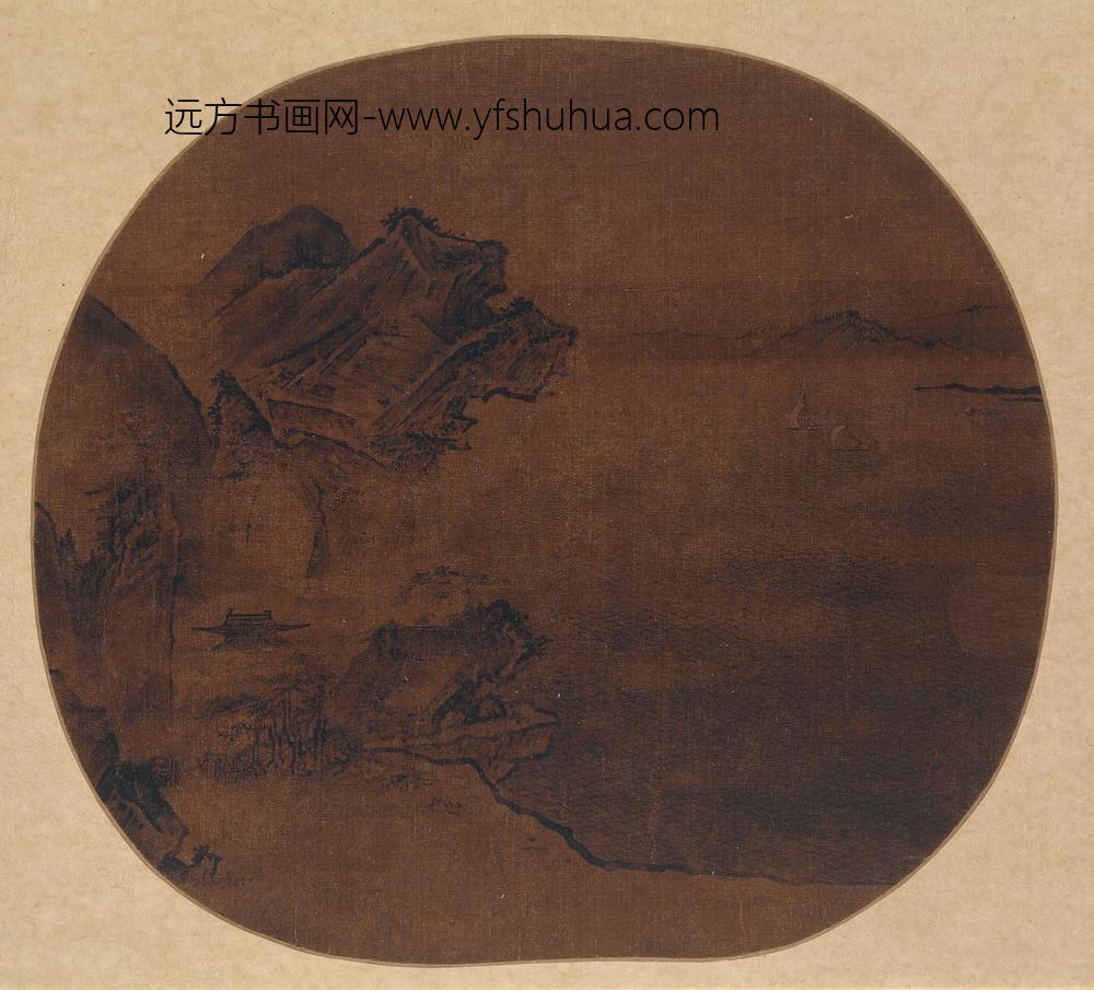 佚名_江上双帆图纨扇页