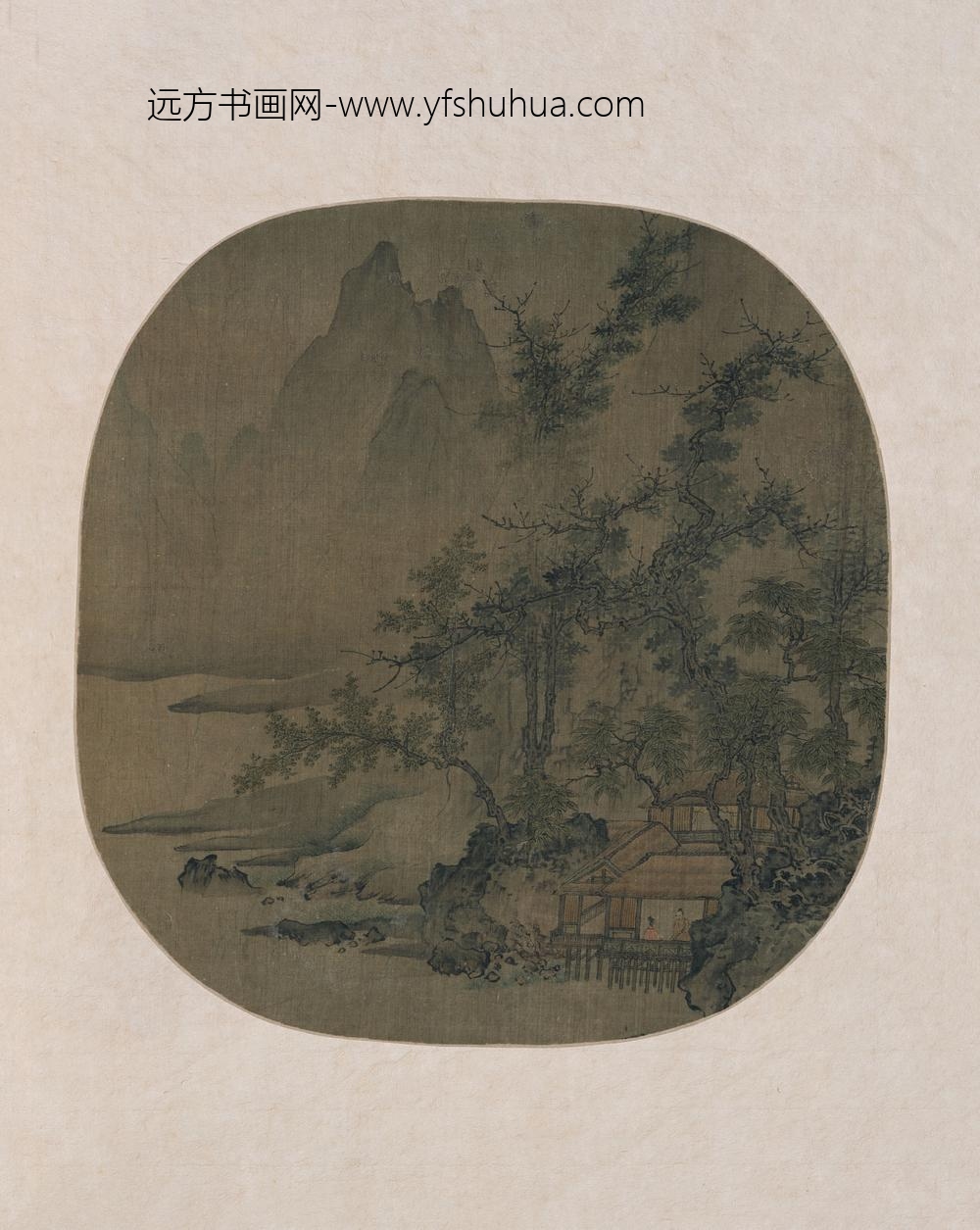 佚名_溪山客话图纨扇页