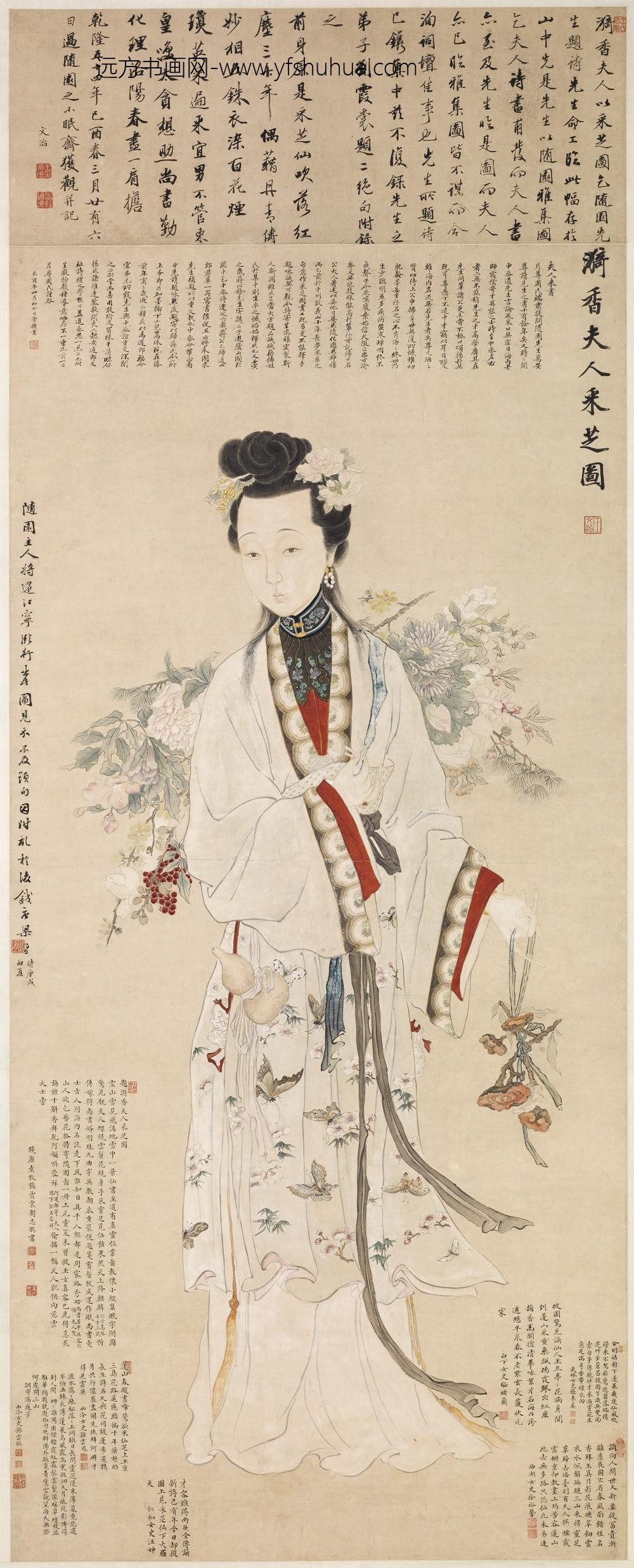 佚名_漪香夫人采芝图轴