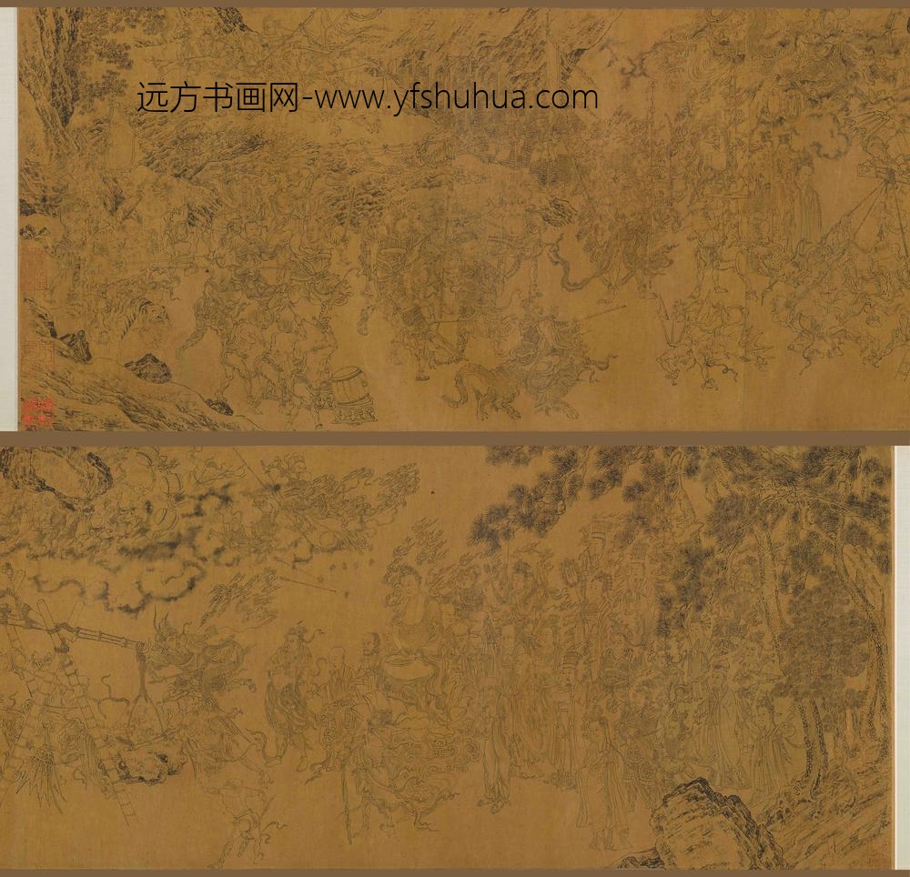 佚名_白描揭钵图卷