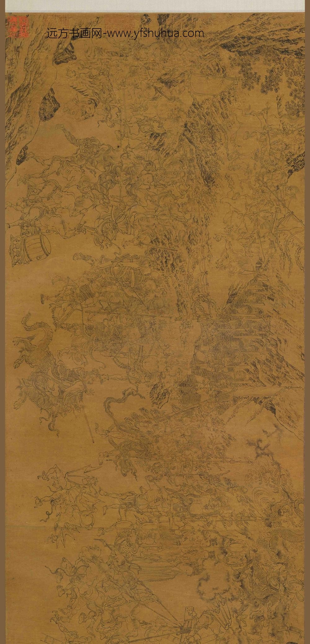 佚名_白描揭钵图卷_