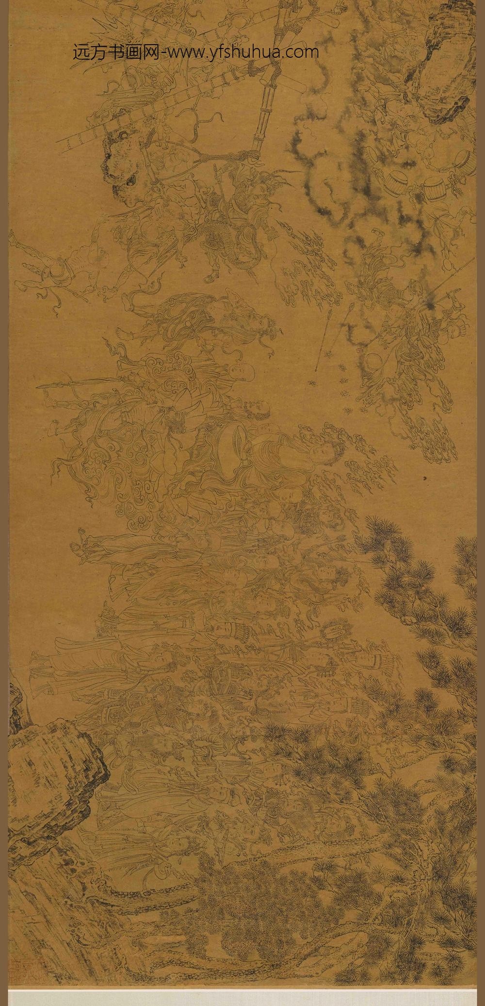 佚名_白描揭钵图卷_