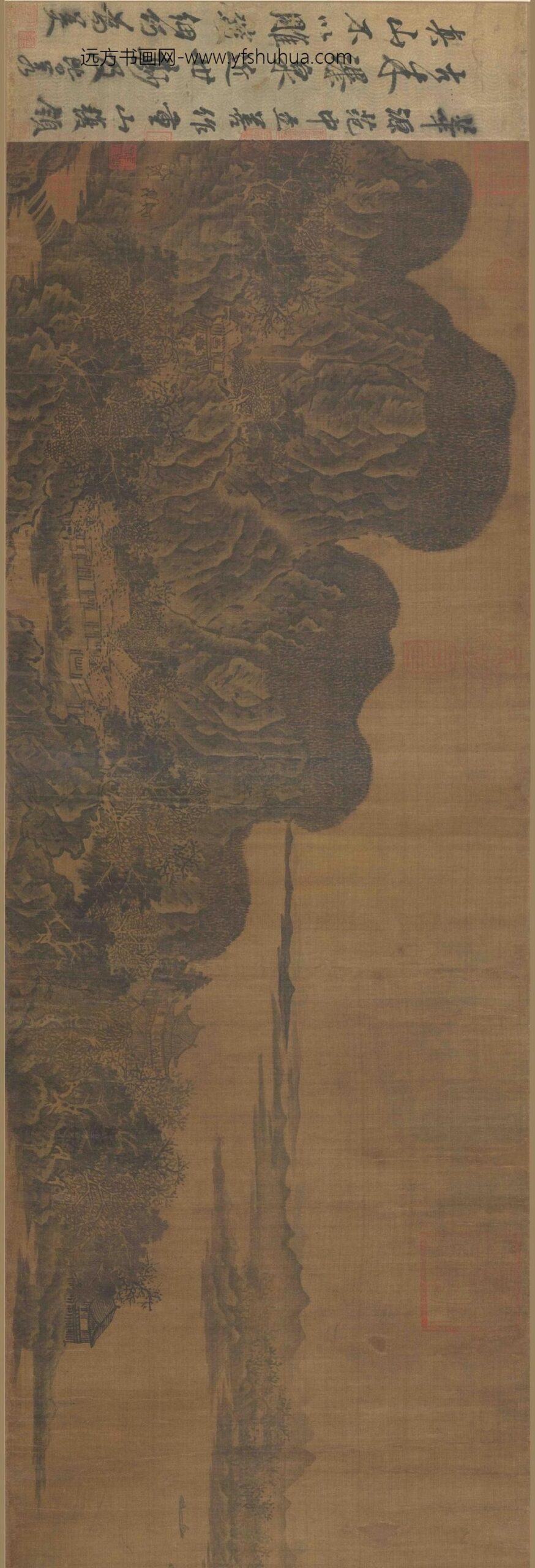 佚名_秋山萧寺图卷_