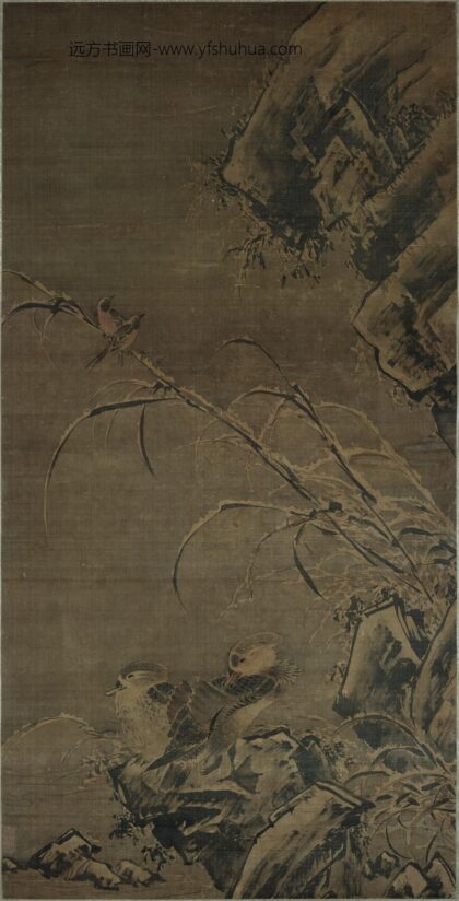 佚名 芦汀鸳鸯图轴.jpg