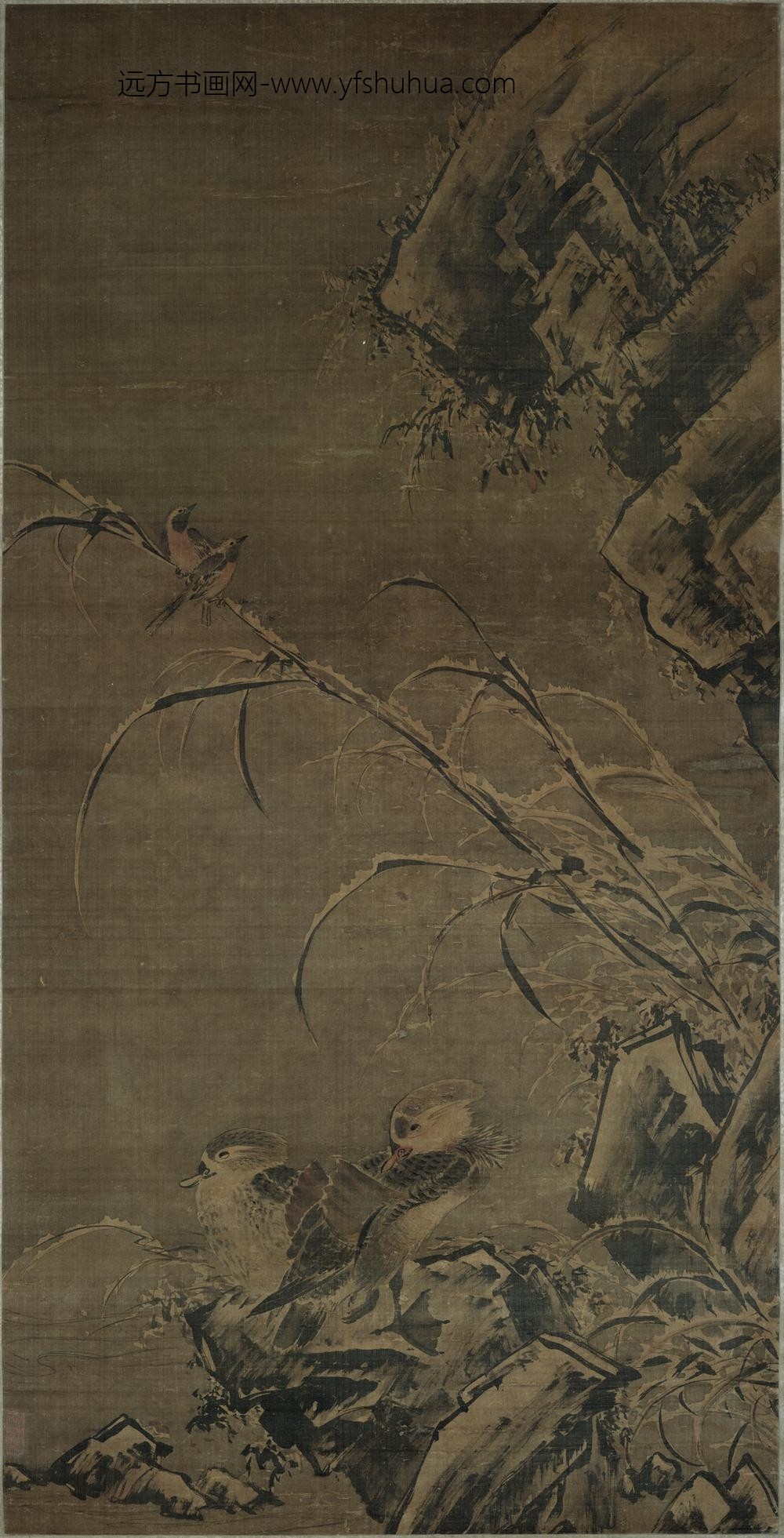 佚名_芦汀鸳鸯图轴