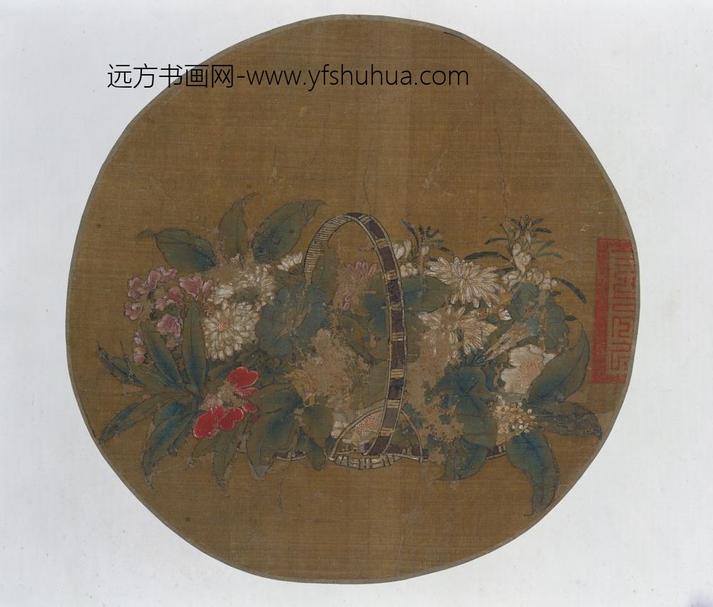 佚名_花篮图纨扇页