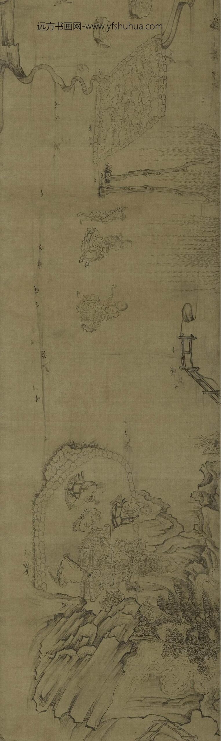 佚名_莲社图卷_