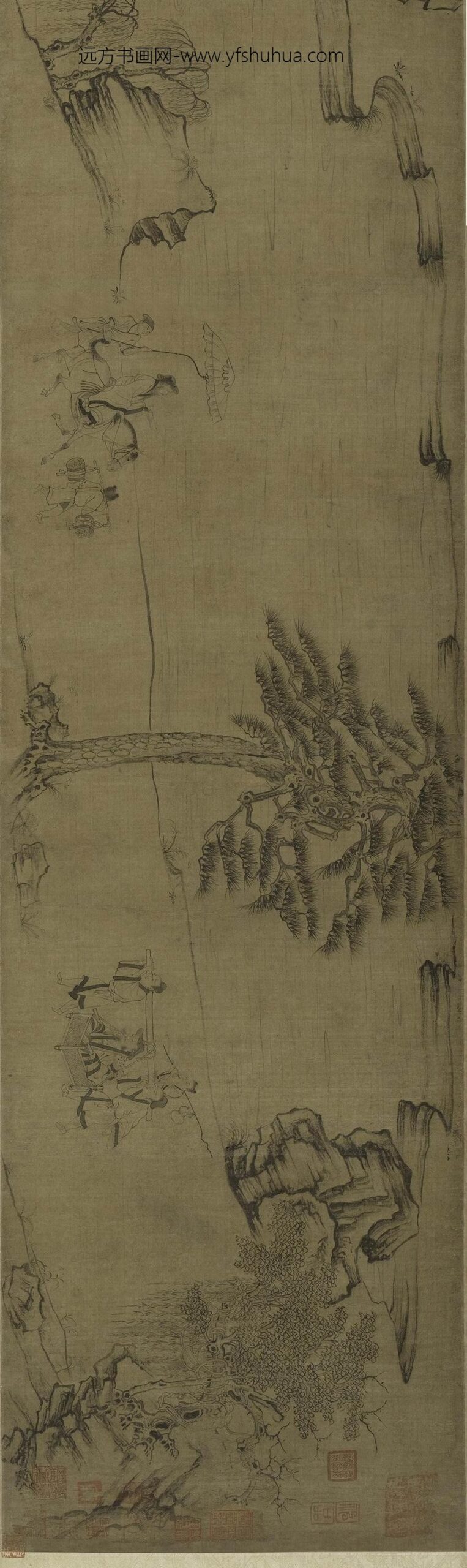 佚名_莲社图卷_