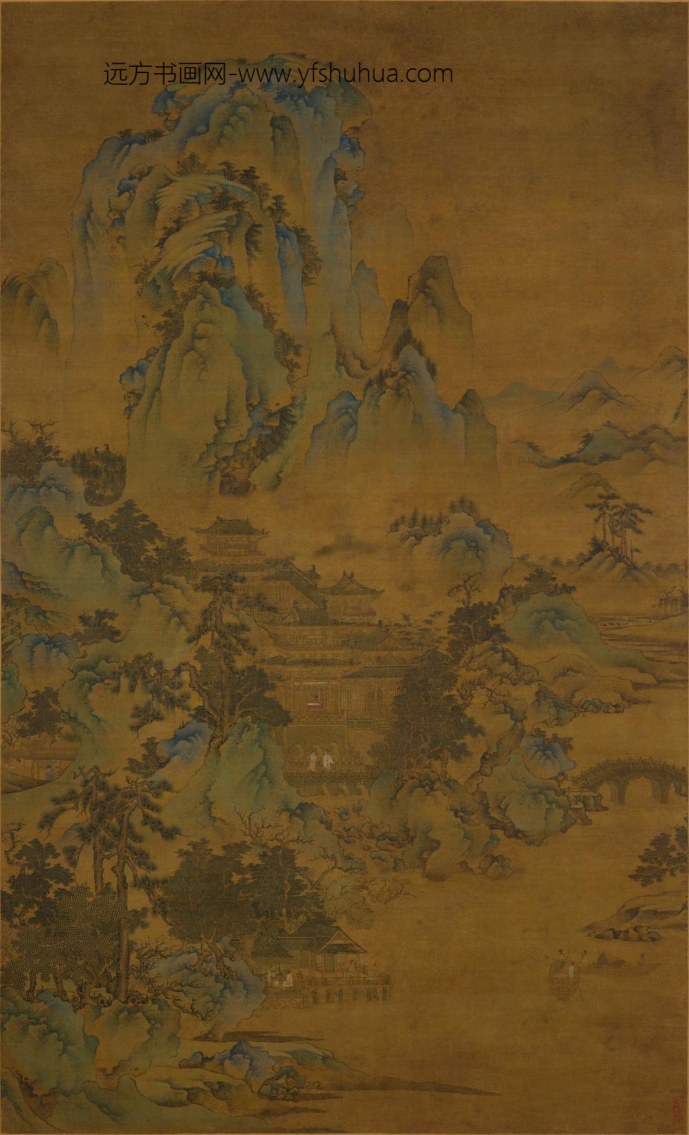 佚名_重山殿阁图轴