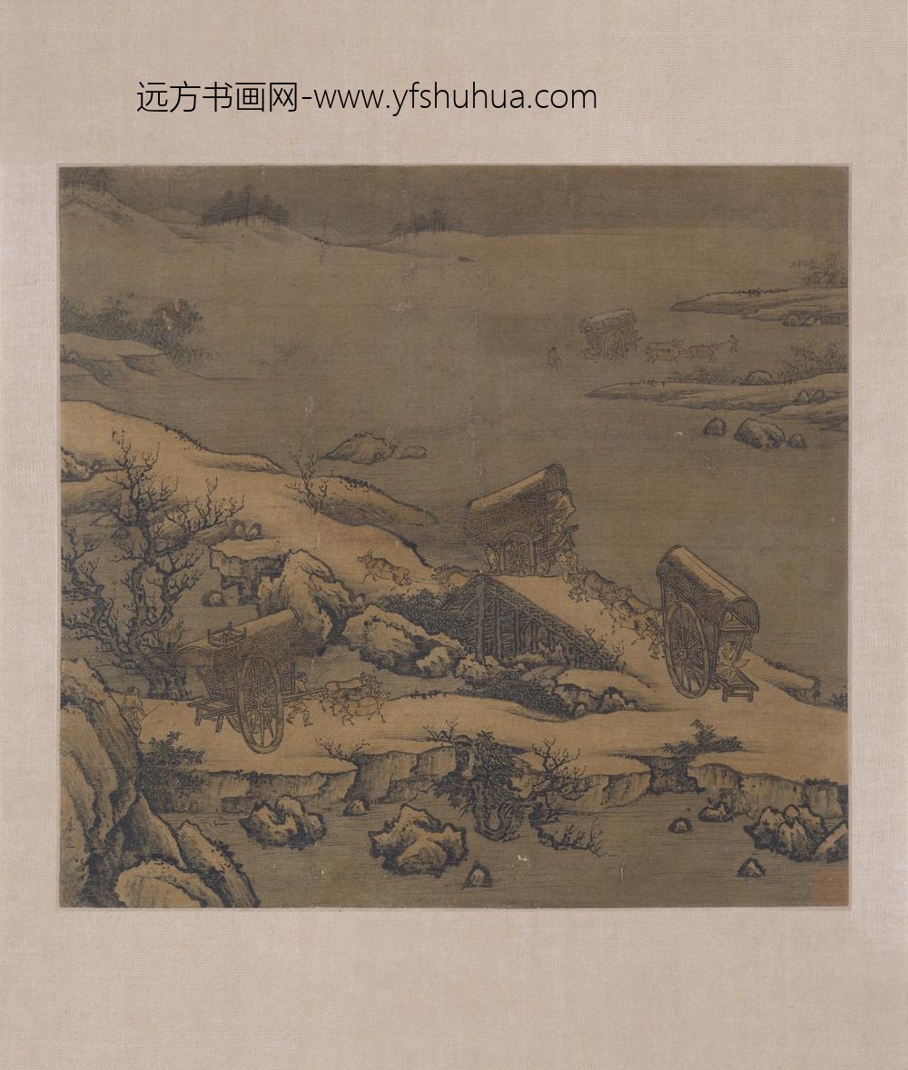 佚名_雪溪行旅图页