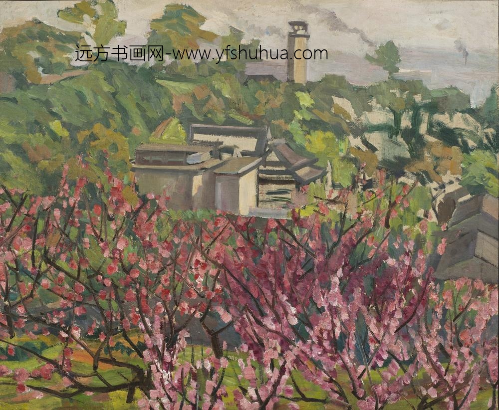 倪贻德-桃花灼灼