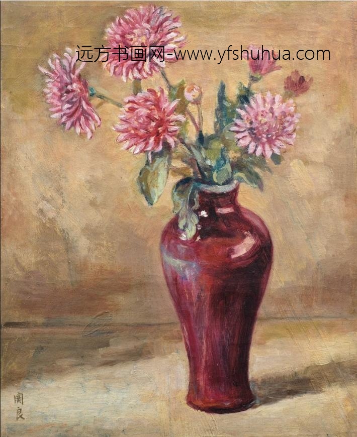 关良《瓶花》，年份不详