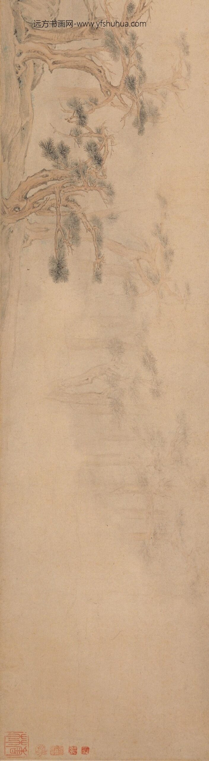 叶欣_梅花流泉图卷_