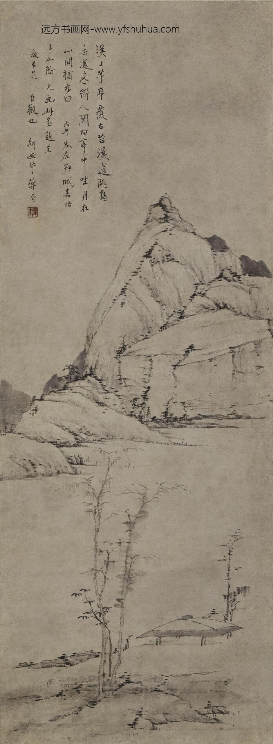 叶荣_溪上草堂图轴